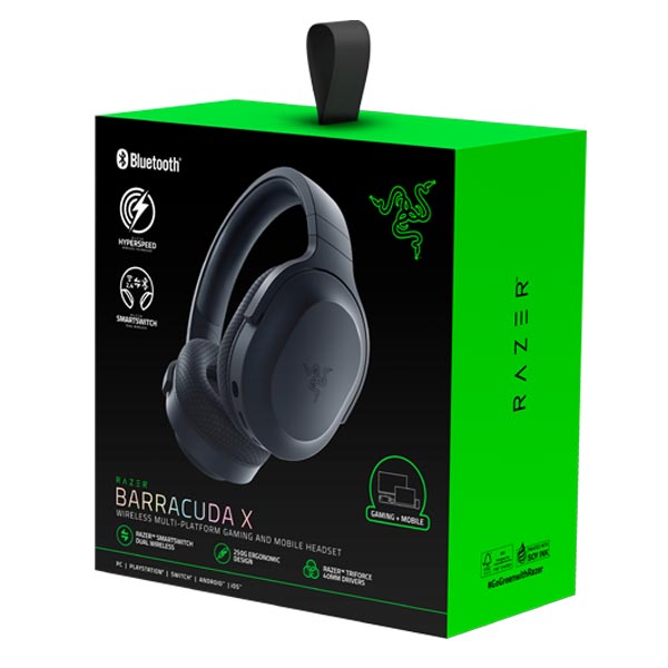 Játékos fülhallgató Razer Barracuda X, Fekete