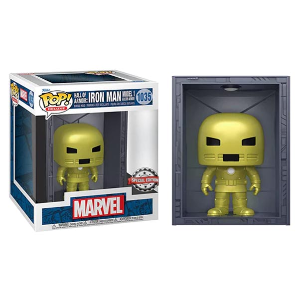 POP! Deluxe: Iron Man Hall of Armor Iron Man Model 1 (Marvel) Previews Kiadás (Metallic)