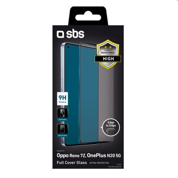 Edzett üveg SBS Full Cover for Oppo Reno7 Z 5G, fekete