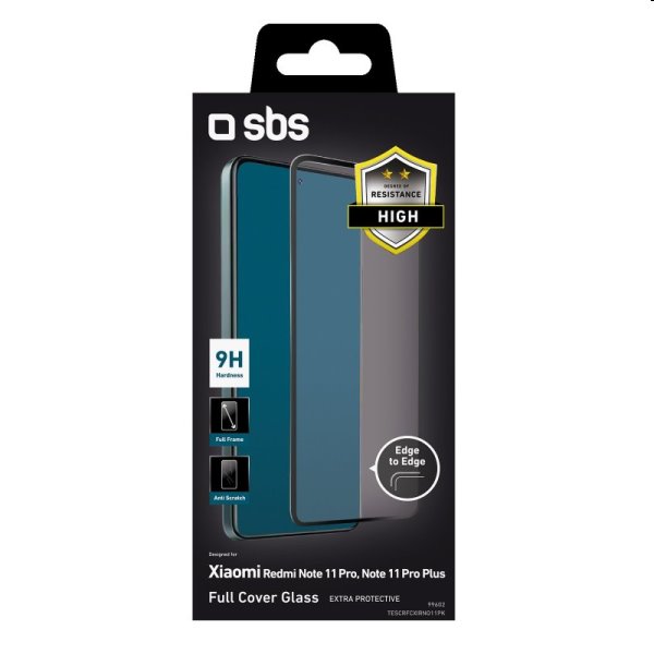 Edzett üveg SBS Full Cover for Xiaomi Redmi Note 11 Pro/Note 11 Pro Plus/Poco X4 Pro, fekete Edzett üveg SBS Full Cover for Xiaomi Redmi Note 11 Pro/Note 11 Pro Plus/Poco X4 Pro, fekete