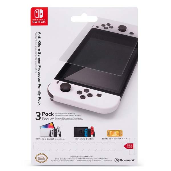 Tükröződésmentes védőüveg PowerA Anti-Glare Screen Protector for Nintendo Switch (Family Pack)