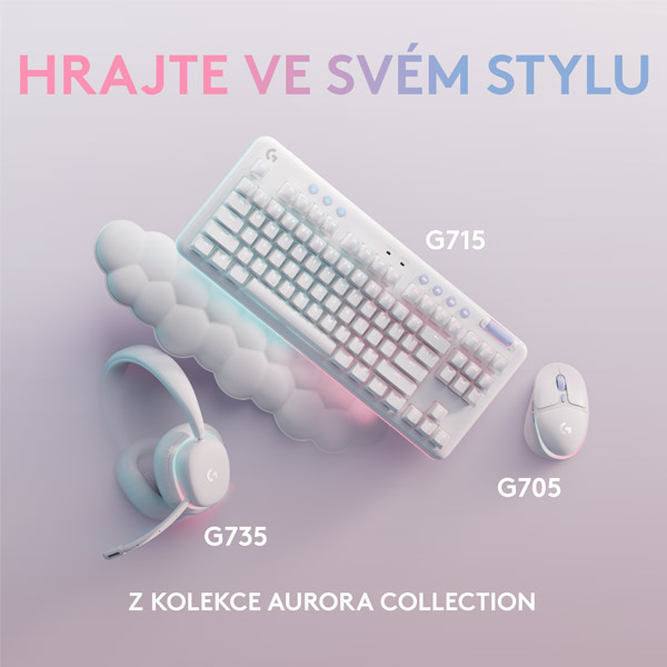 Vezeték nélküli gamer fülhallgató Logitech Aurora G735 (Aurora Collection), fehér