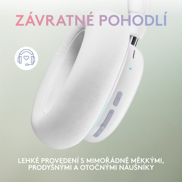 Vezeték nélküli gamer fülhallgató Logitech Aurora G735 (Aurora Collection), fehér