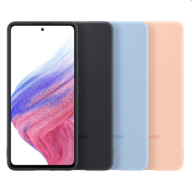 Silicone Cover tok Samsung Galaxy A53 5G számára, Fekete