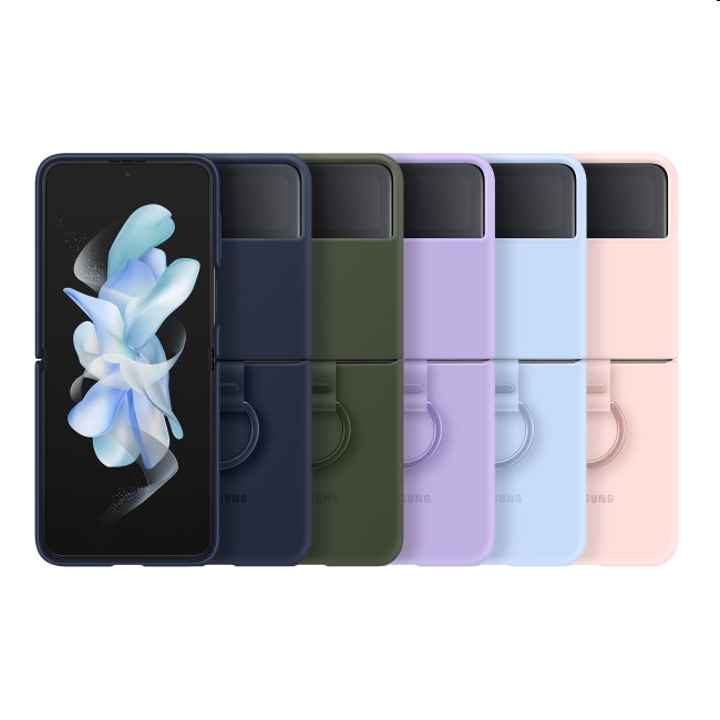 Tok Silicone Cover ujjtartóval for Samsung Galaxy Z Flip4, khaki Tok Silicone Cover ujjtartóval for Samsung Galaxy Z Flip4, khaki