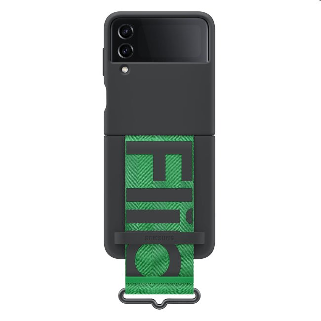 Silicone Cover tok hurokkal Samsung Galaxy Z Flip4 számára, Fekete Silicone Cover tok hurokkal Samsung Galaxy Z Flip4 számára, Fekete