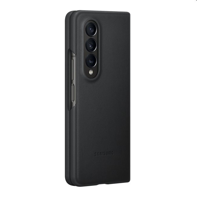 Standing Leather Cover tok Samsung Galaxy Z Fold4 számára, Fekete Standing Leather Cover tok Samsung Galaxy Z Fold4 számára, Fekete