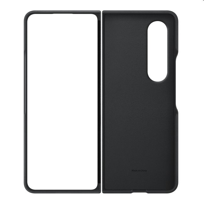 Standing Leather Cover tok Samsung Galaxy Z Fold4 számára, Fekete