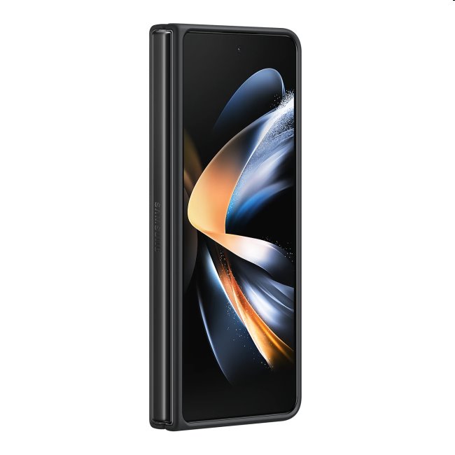 Standing Leather Cover tok Samsung Galaxy Z Fold4 számára, Fekete Standing Leather Cover tok Samsung Galaxy Z Fold4 számára, Fekete