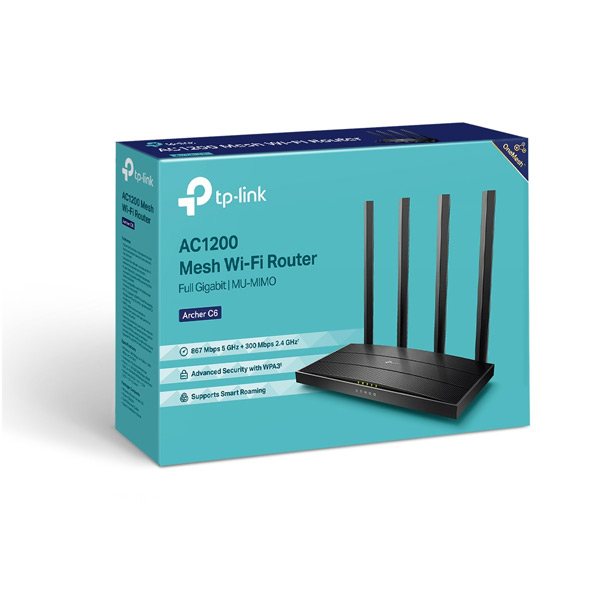 TP-Link Archer C6 AC1200 Vezeték nélküli MU-MIMO Gigabit Router
