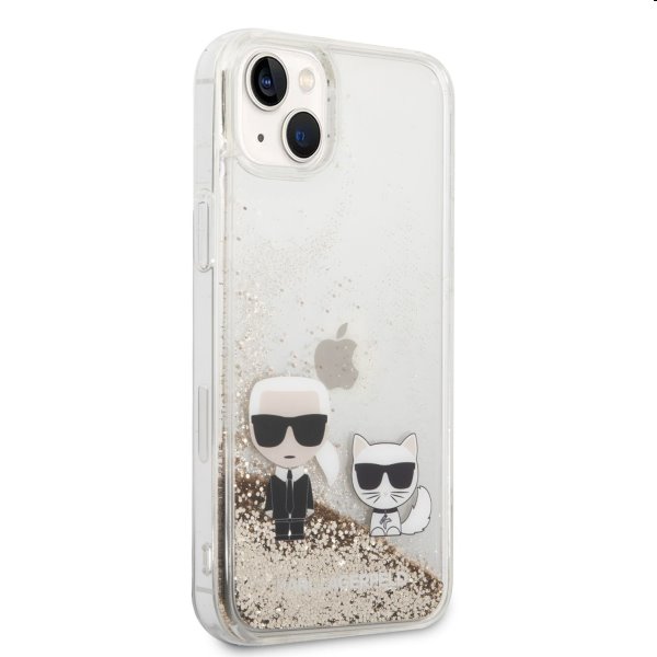 Tok Karl Lagerfeld Liquid Glitter Karl and Choupette for iPhone 14 Plus, gold
