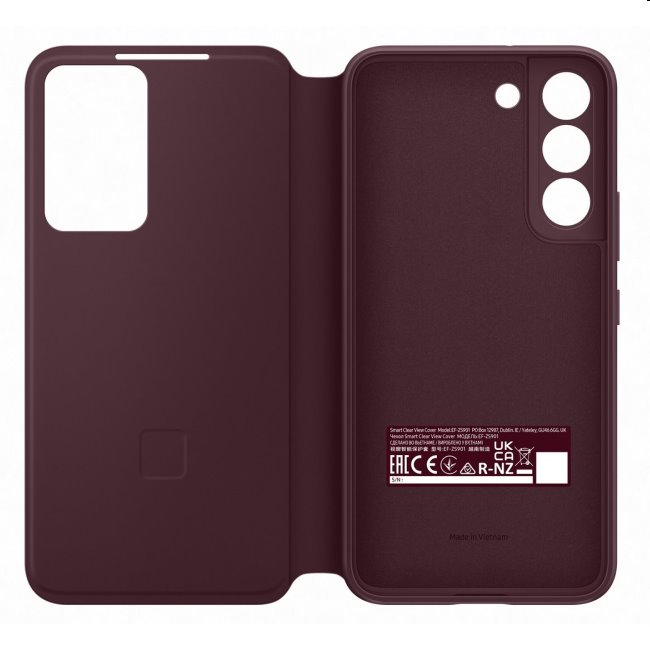 Tok Clear View Cover for Samsung Galaxy S22 Plus, burgundy