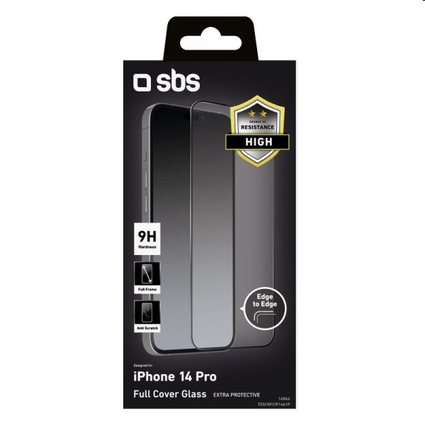 Edzett üveg SBS Full Glass for Apple iPhone 14 Pro, fekete