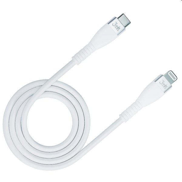 3mk Hyper Silicone Cable USB-C/Lightning MFI 1m, 20W, fehér