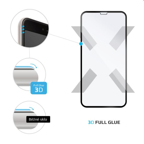 FIXED 3D Edzett védőüveg for Apple iPhoneX/XS/11 Pro, fekete