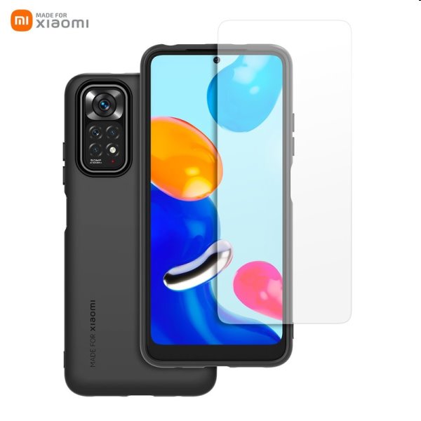 Made for Xiaomi TPU Tok + védőüveg for Xiaomi Redmi Note 11/11s, fekete Made for Xiaomi TPU Tok + védőüveg for Xiaomi Redmi Note 11/11s, fekete
