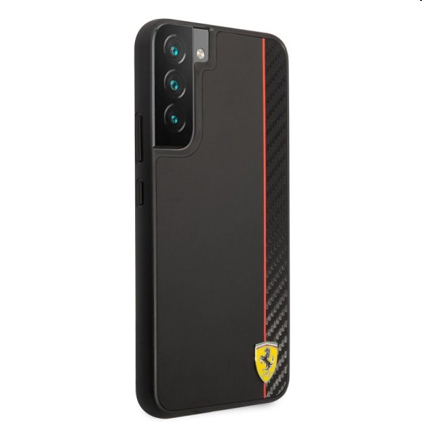 Tok Ferrari Smooth and Carbon Effect for Samsung Galaxy S22 Plus, fekete