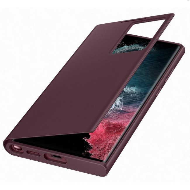 Tok Clear View Cover for Samsung Galaxy S22 Ultra, burgundy