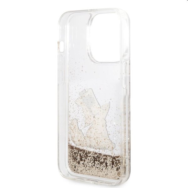 Tok Karl Lagerfeld Liquid Glitter Choupette Eat for Apple iPhone 14 Pro Max, arany