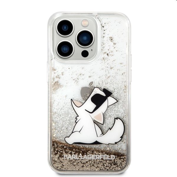 Tok Karl Lagerfeld Liquid Glitter Choupette Eat for Apple iPhone 14 Pro Max, arany