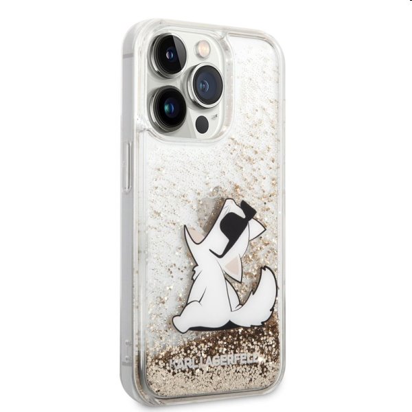 Tok Karl Lagerfeld Liquid Glitter Choupette Eat for Apple iPhone 14 Pro Max, arany