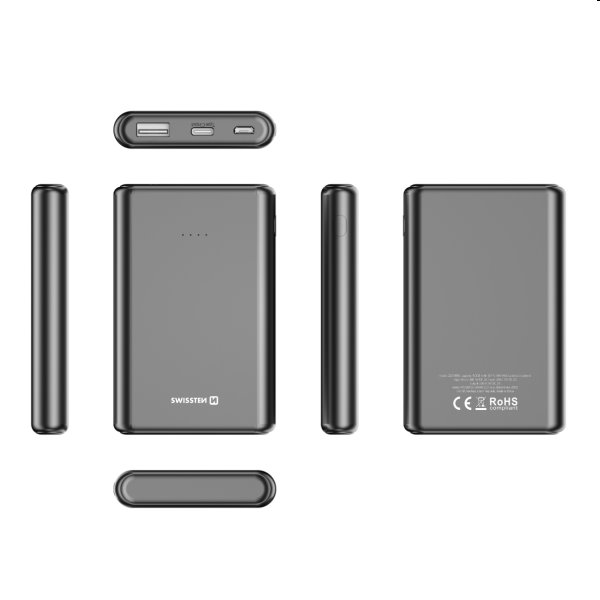 Swissten Power Line Powerbank 5 000 mAh 10W, fekete