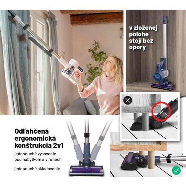 Lauben vezeték nélküli pálcás porszívó 2in1 Plus 22BL