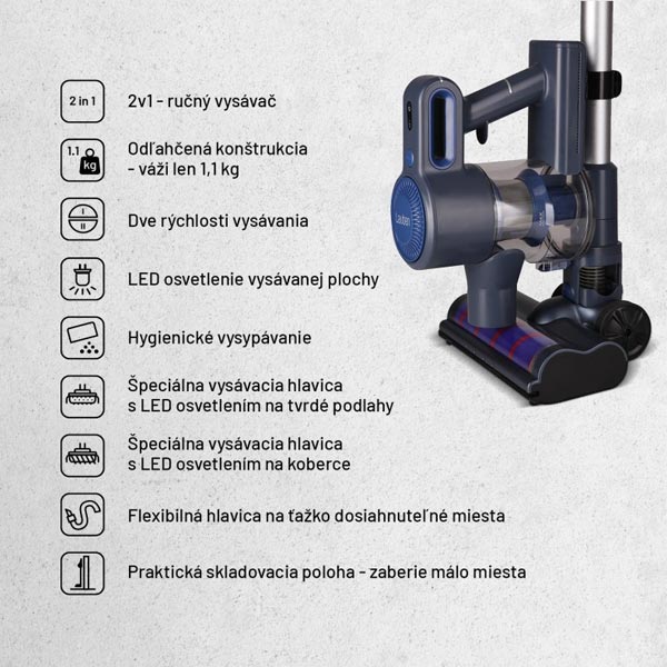 Lauben vezeték nélküli pálcás porszívó 2in1 Plus 22BL