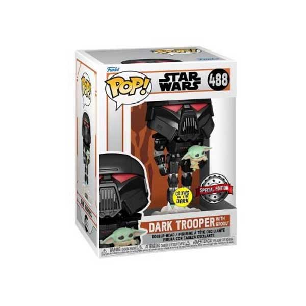 POP! Dark Trooper with Grogu (Star Wars) Special Kiadás (Glows in The Dark)