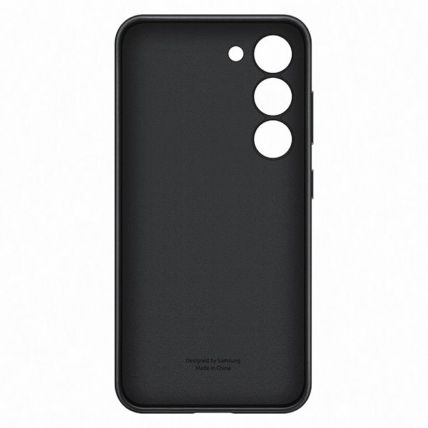 Leather Cover tok Samsung S23 számára, Fekete Leather Cover tok Samsung S23 számára, Fekete