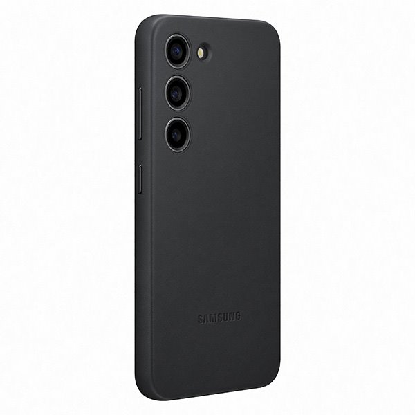 Leather Cover tok Samsung S23 számára, Fekete Leather Cover tok Samsung S23 számára, Fekete