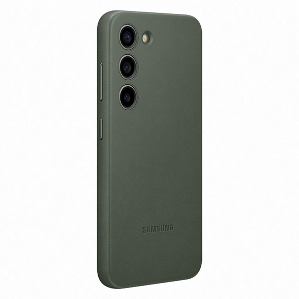 Leather Cover tok Samsung S23 számára, zöld
