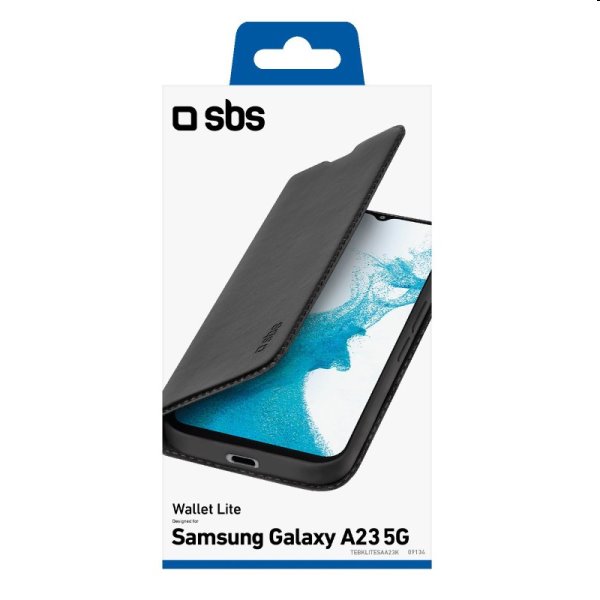 tok SBS Book Wallet Lite for Samsung Galaxy A23 5G, fekete tok SBS Book Wallet Lite for Samsung Galaxy A23 5G, fekete