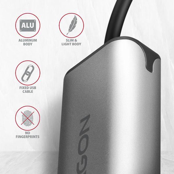 AXAGON ADE-25RC, USB-C 3.2 Gen 1 - 2.5 Gigabit Ethernet hálózati kártya, Realtek 8156, auto install, szürke