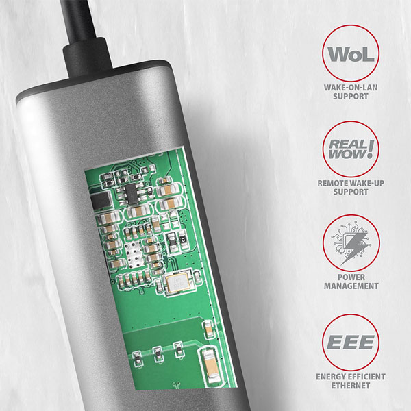 AXAGON ADE-25RC, USB-C 3.2 Gen 1 - 2.5 Gigabit Ethernet hálózati kártya, Realtek 8156, auto install, szürke