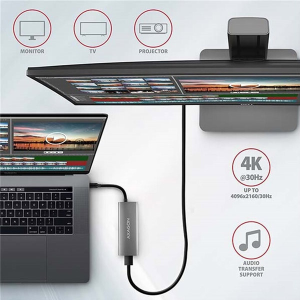 AXAGON HMC-5G2 2x USB-A + 2x USB-C + HDMI, USB-C 3.2 Gen 2 10 Gbps hub, PD 60 W, 13 cm USB-C kábel