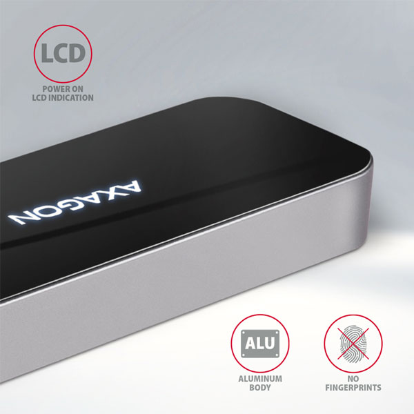 AXAGON HMC-6H4A, USB 3.2 Gen 1 hub, port 4x USB-A, HDMI 4k/30Hz, PD 100W, kábel USB-C 20cm
