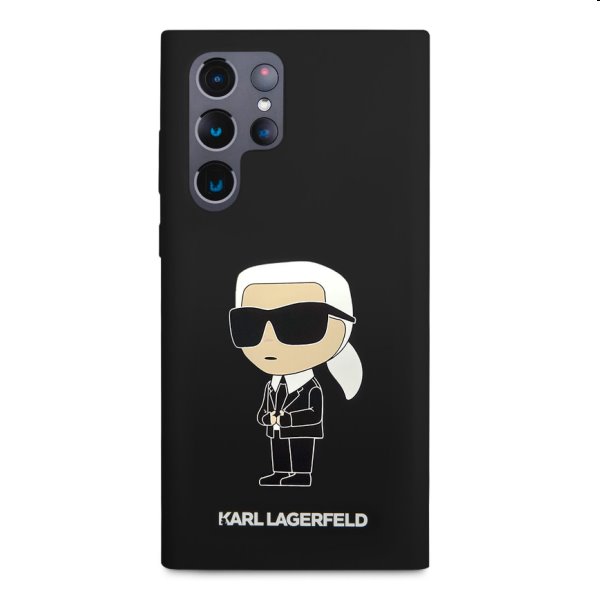 Tok Karl Lagerfeld Liquid Silicone Ikonik NFT for Samsung Galaxy S23 Ultra, fekete