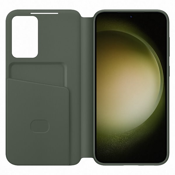 Okos View Wallet tok Samsung Galaxy S23 Plus számára, zöld Okos View Wallet tok Samsung Galaxy S23 Plus számára, zöld