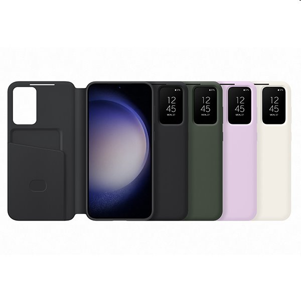 Okos View Wallet tok Samsung Galaxy S23 Plus számára, zöld Okos View Wallet tok Samsung Galaxy S23 Plus számára, zöld
