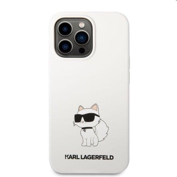 Hátlapi tok Karl Lagerfeld Liquid Silicone Choupette NFT for Apple iPhone 13 Pro, fehér