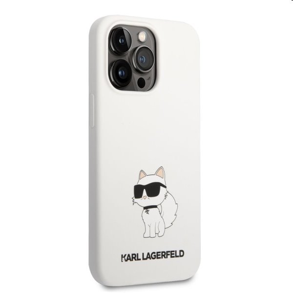 Hátlapi tok Karl Lagerfeld Liquid Silicone Choupette NFT for Apple iPhone 13 Pro, fehér