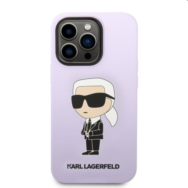 Hátlapi tok Karl Lagerfeld Liquid Silicone Ikonik NFT for Apple iPhone 14 Pro, lila