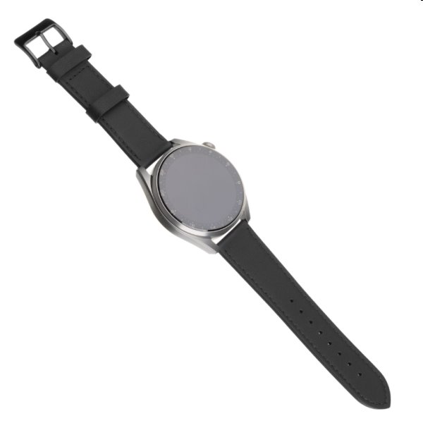 FIXED bőrszíj Quick Release 22 mm szélességgel for smartwatch, fekete