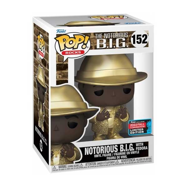 POP! Rocks: The Notorious B.I.G with Champagne with Fedora (Gold) 2022 Fall Convention Limited Kiadás POP! Rocks: The Notorious B.I.G with Champagne with Fedora (Gold) 2022 Fall Convention Limited Kiadás