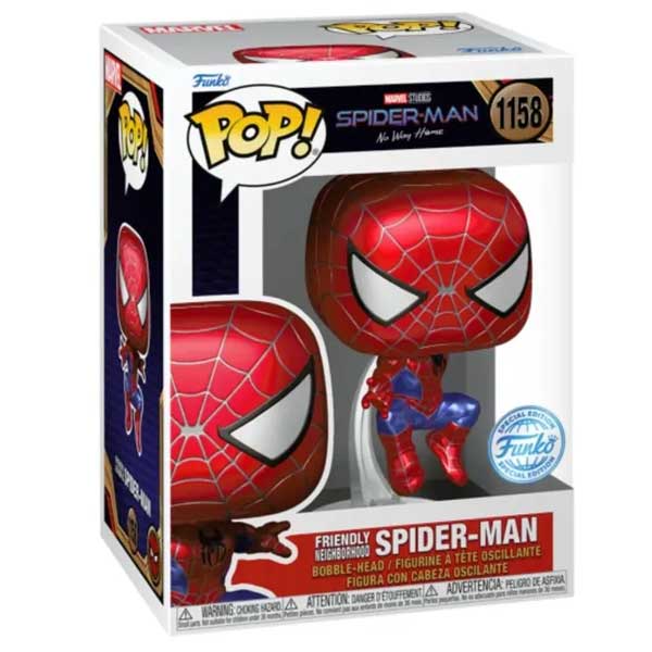POP! Spider Man No Way Home Friendly Neighborhood Spider Man (Marvel) Metallic Special Kiadás