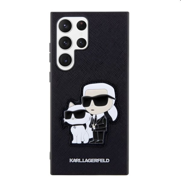 Tok Karl Lagerfeld PU Saffiano Karl and Choupette NFT Samsung Galaxy S23 Ultra számára, fekete