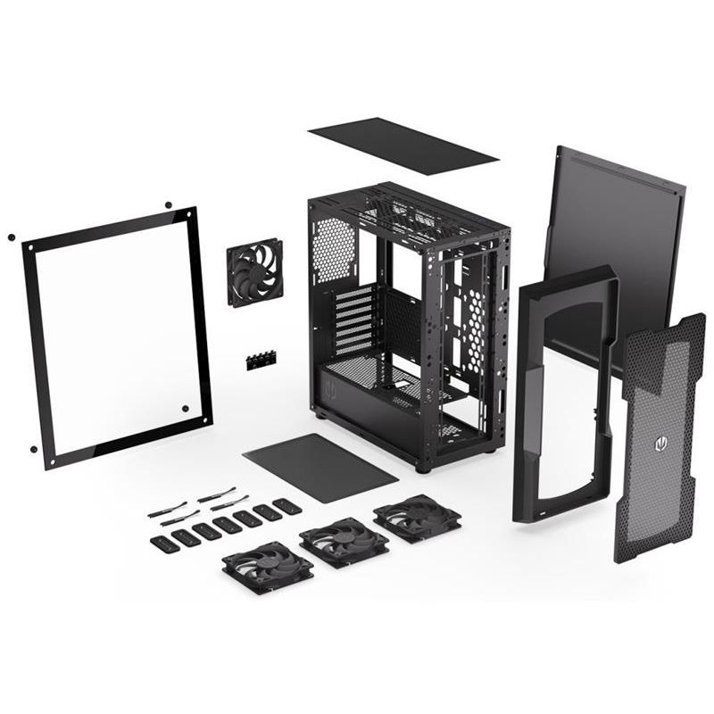 ENDORFY case Regnum 400 Air / ATX / 4x120mm / 2xUSB / üveg oldalfalak / fekete