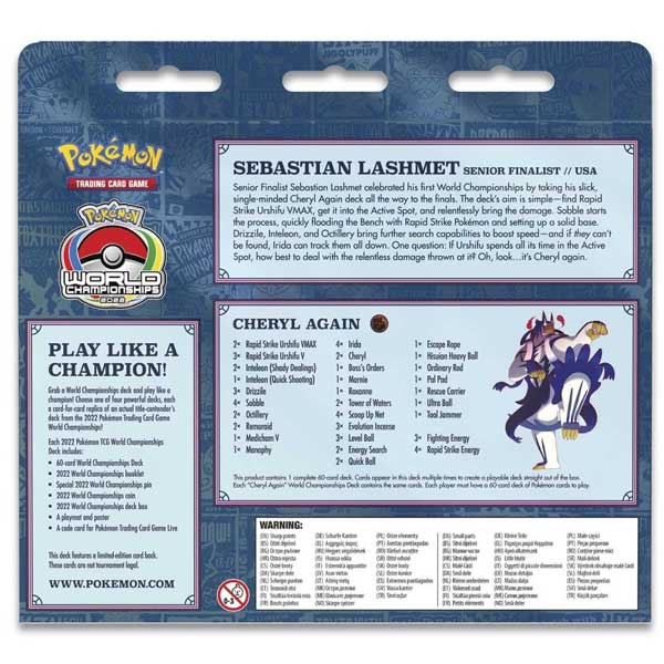 Pokémon TCG: World Championships Deck Sebastian Lashmet Cheryl Again (Pokémon) kártyajáték