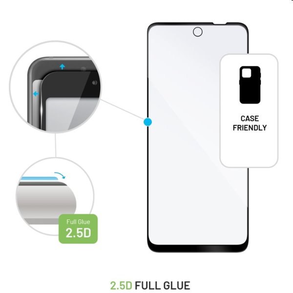 FIXED Full-Cover védőüveg Motorola Moto E32s számára, fekete FIXED Full-Cover védőüveg Motorola Moto E32s számára, fekete